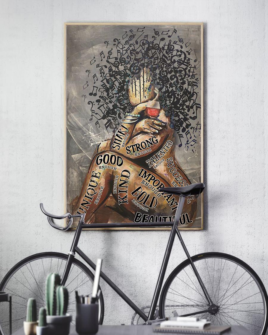 Afro Girl Music And Wine I Am Poster