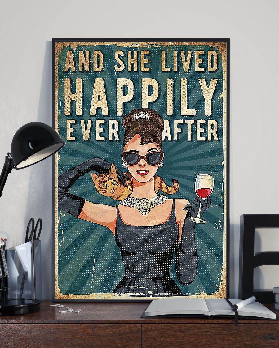 And She Lived Happily Ever After With Cats Poster