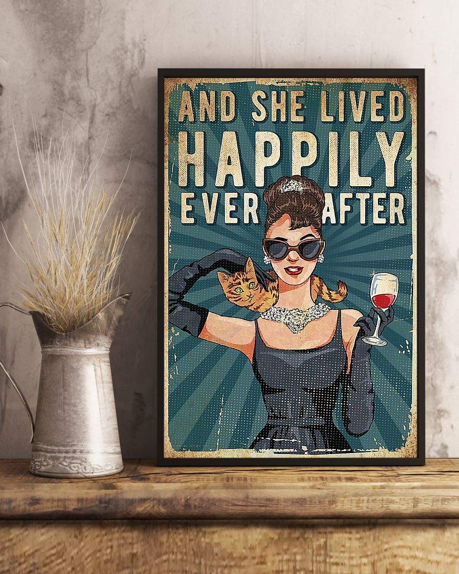 And She Lived Happily Ever After With Cats Poster