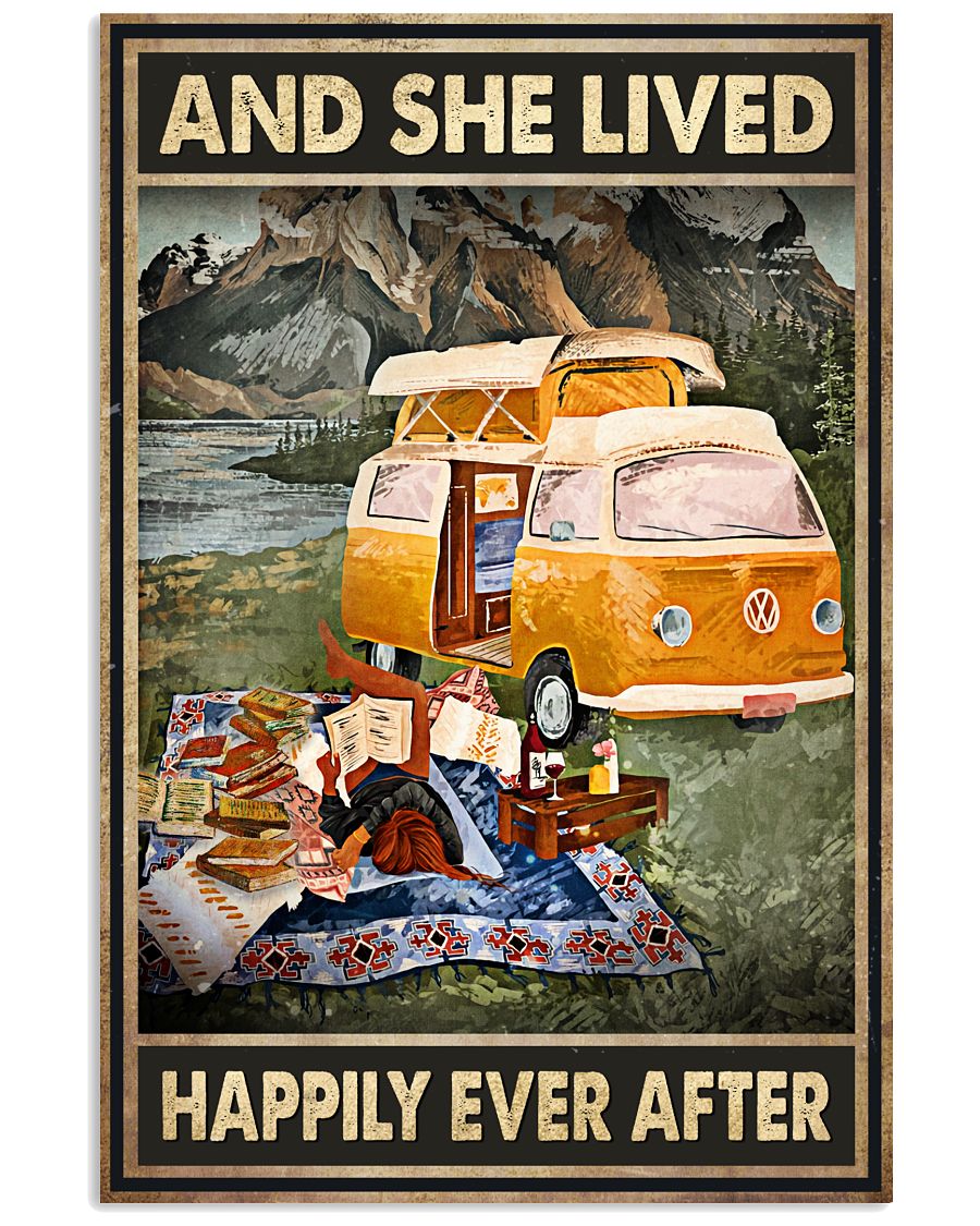 And she lived happily ever after Camping poster