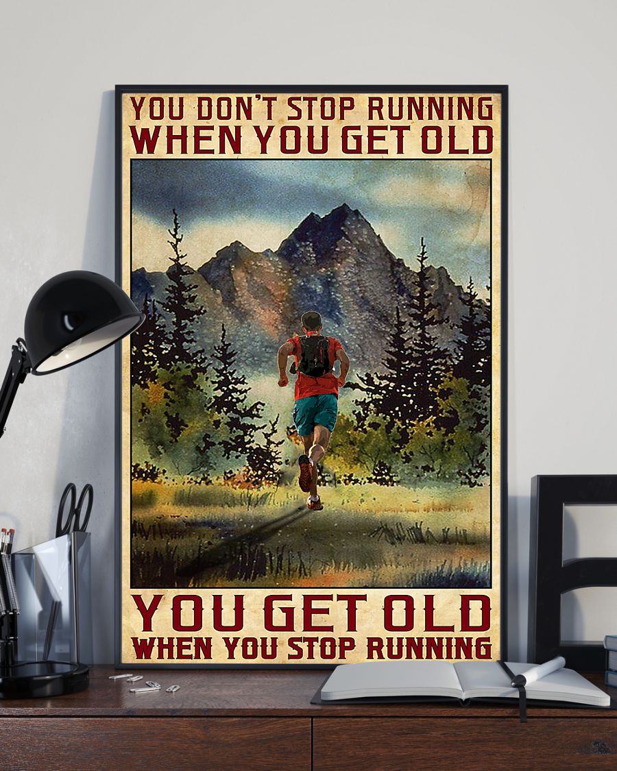 Camping You don't stop running when you get old posterc