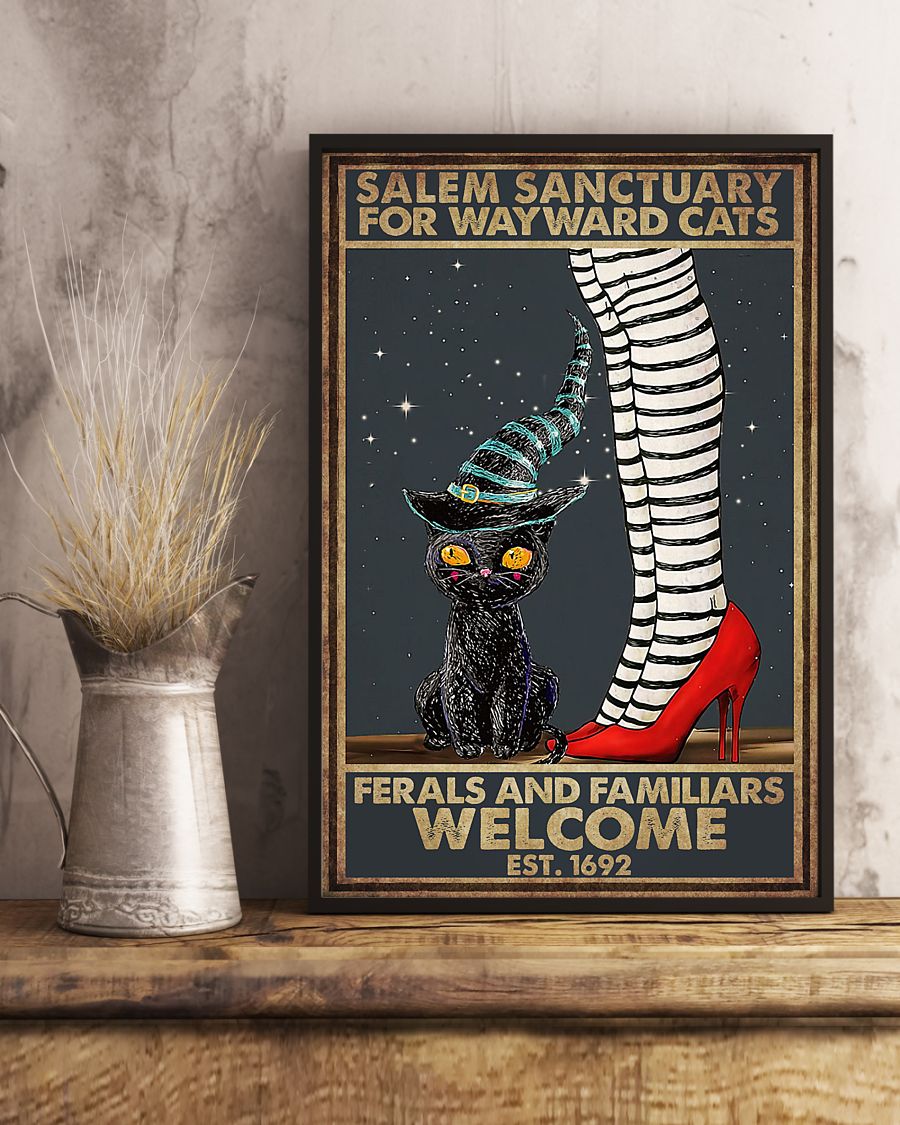 Cat Halloween Salem Sanctuary For Wayward Cats Poster