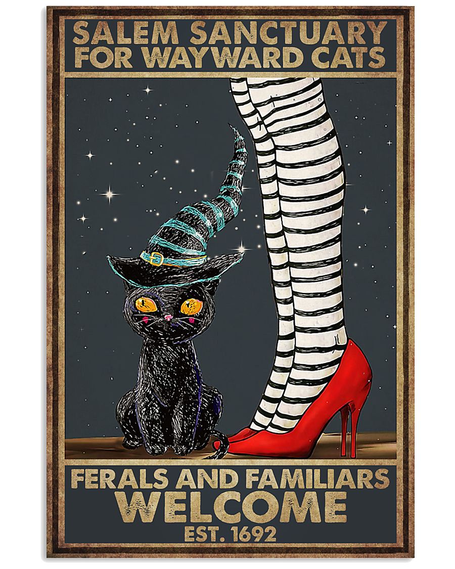 Cat Halloween Salem Sanctuary For Wayward Cats Poster