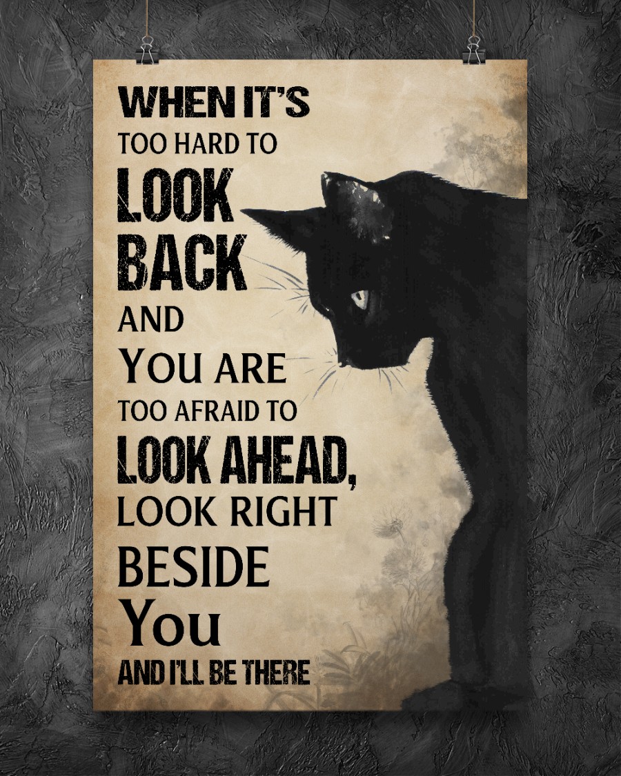 Cat When It's Hard To Look Back And You Are Too Afraid To Look Ahead Look Right Beside You And I'll Be There Posterc