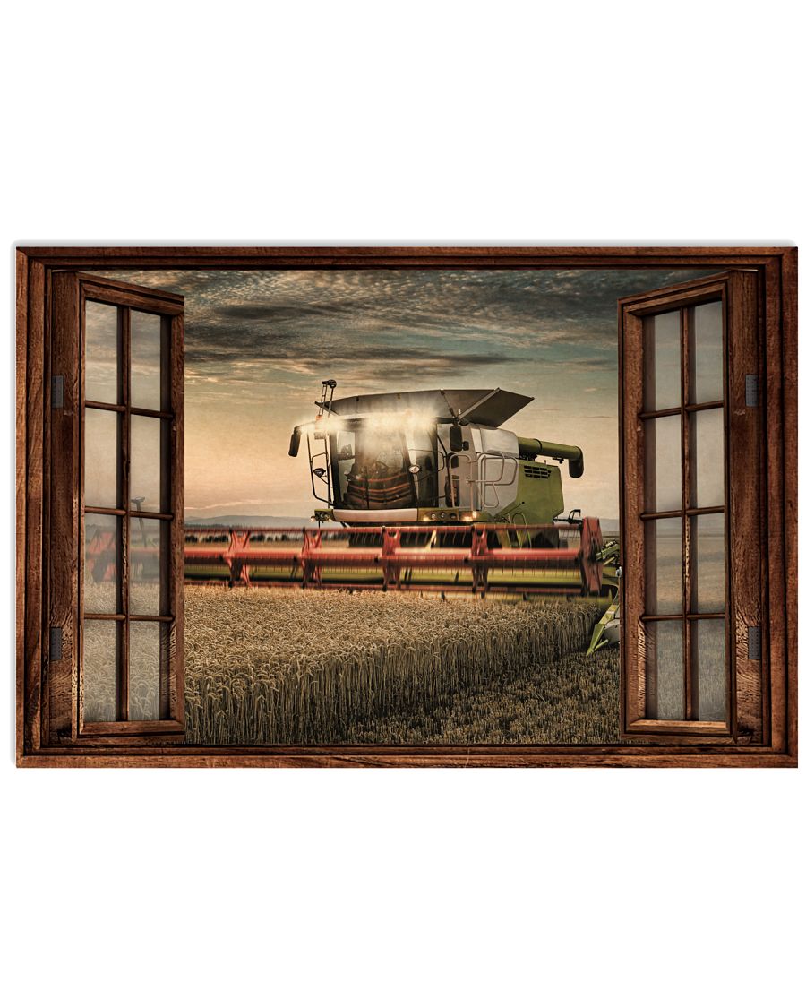 Combine Harvester Window View Poster