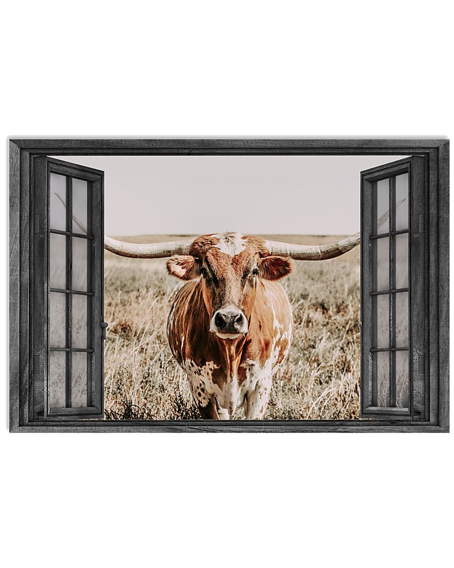 Cow through the window poster