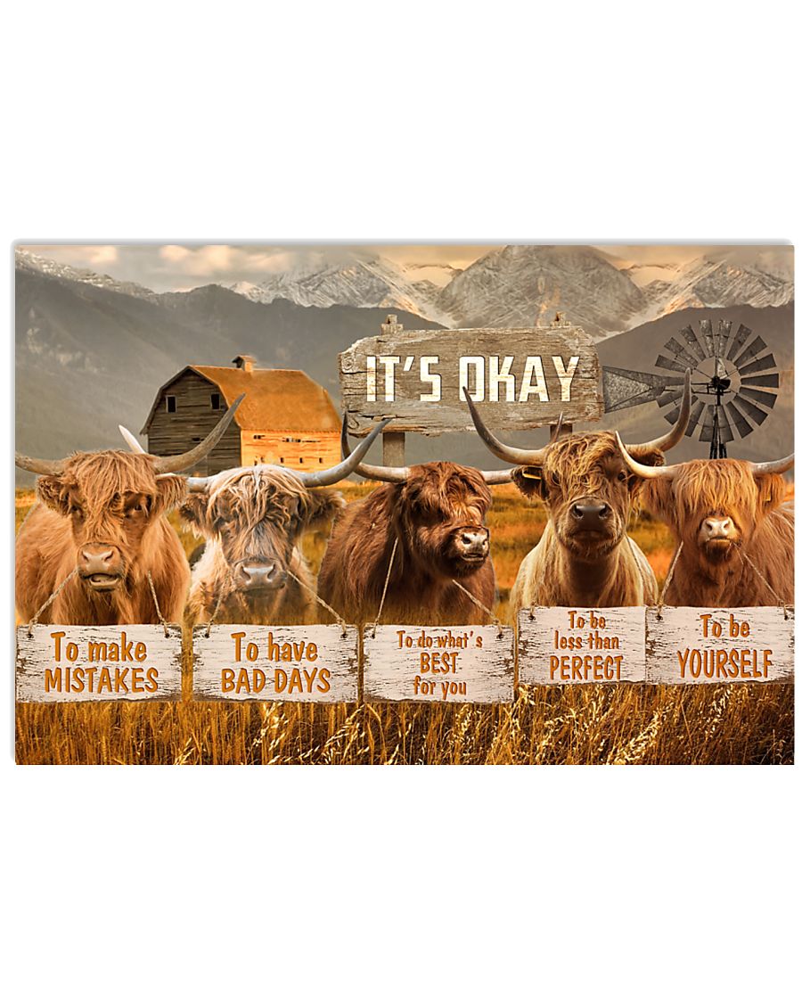 Cows It's okay to make mistakes To have bad days To be yourself poster