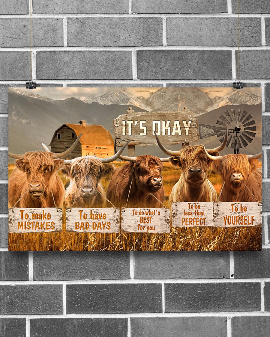 Cows It's okay to make mistakes To have bad days To be yourself posterx