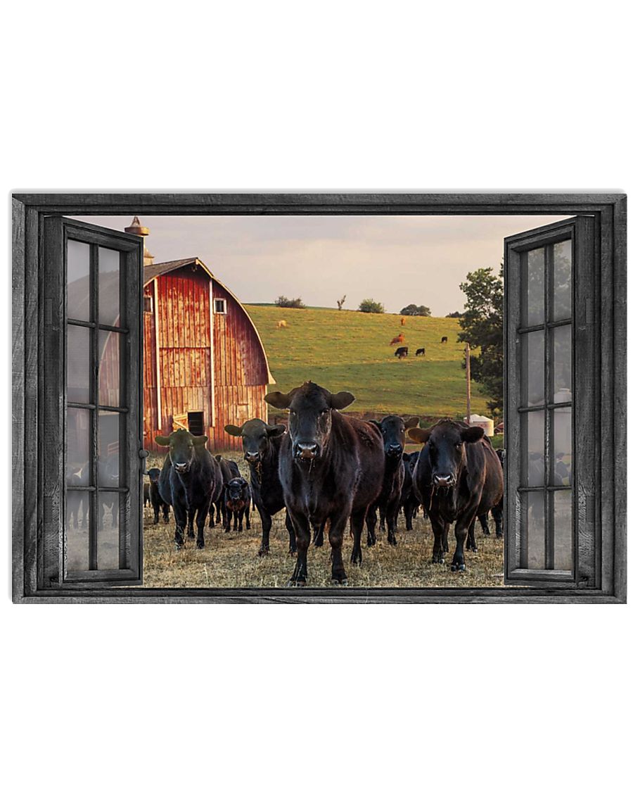 Cows through the window poster