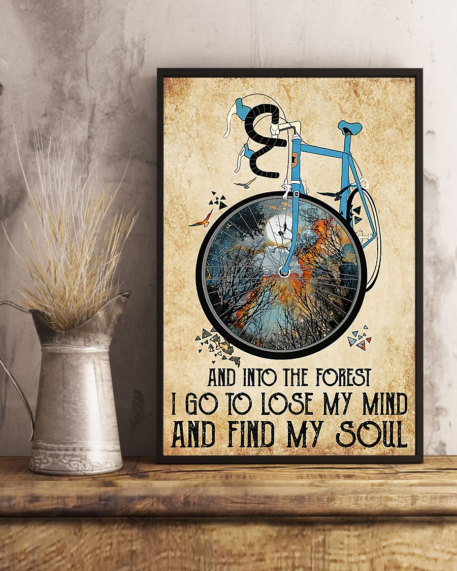 Cycling And into the forest I go to lose my mind and find my soul vintage posterz