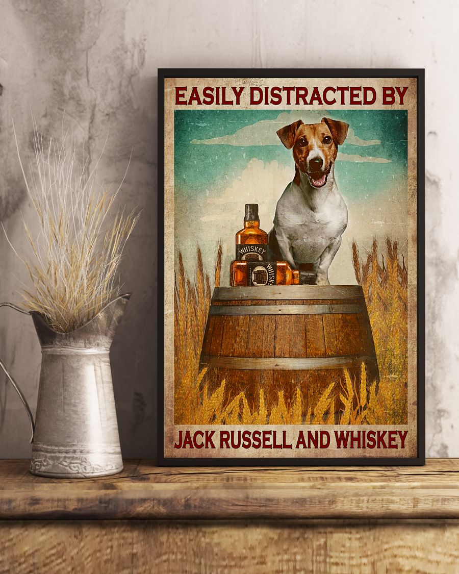 Easily Distracted By Jack Russell And Whiskey Posterx