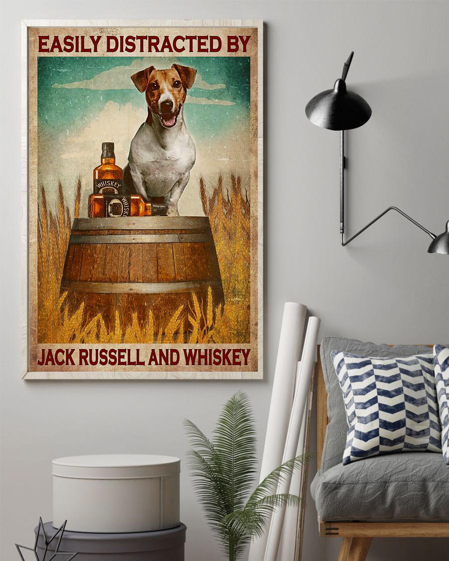 Easily Distracted By Jack Russell And Whiskey Posterz