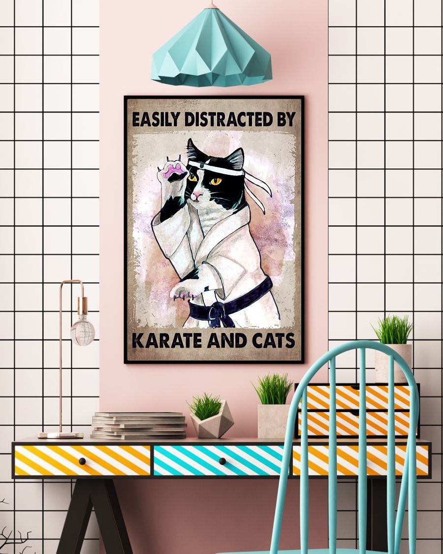 Easily Distracted By Karate And Cats Posterx
