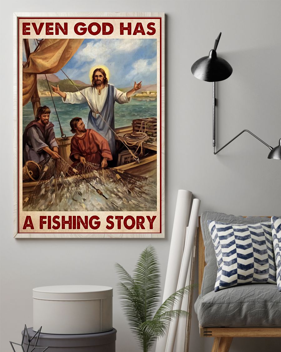 Even God has a fishing story posterx