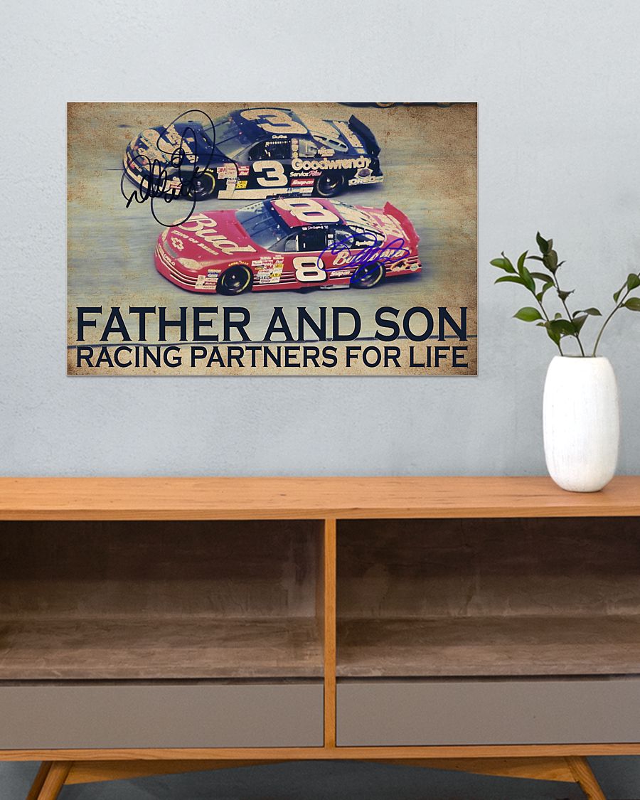 Father And son Racing Partners For Life Poster