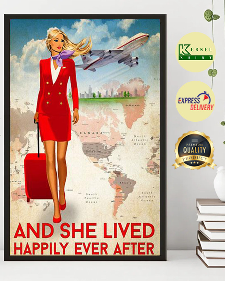 Flight attendant And she lived happily ever after poster