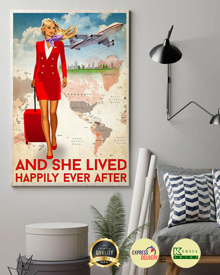 Flight attendant And she lived happily ever after poster