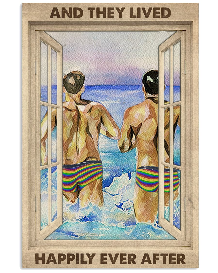 Gay Couple At The Beach And They Lived Happily Ever After Poster
