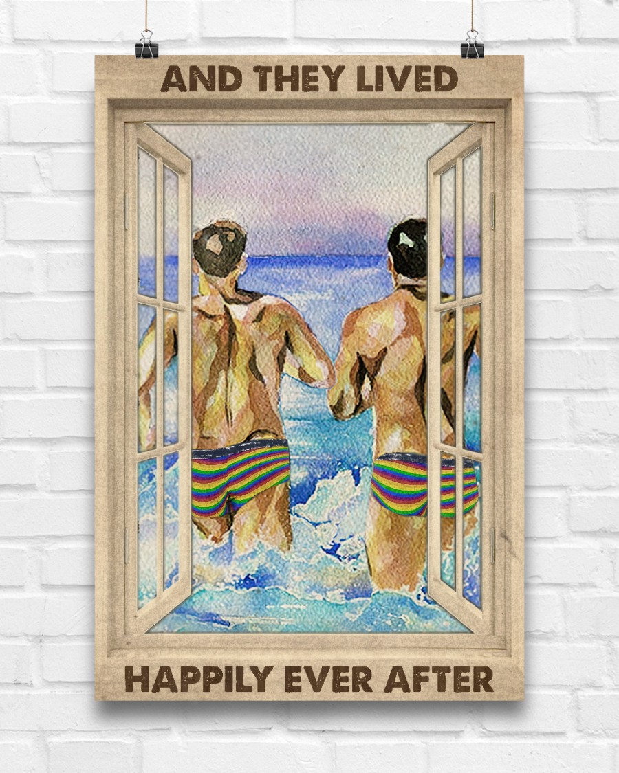 Gay Couple At The Beach And They Lived Happily Ever After Posterc