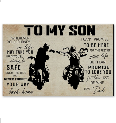 Harley moto To my Son Poster