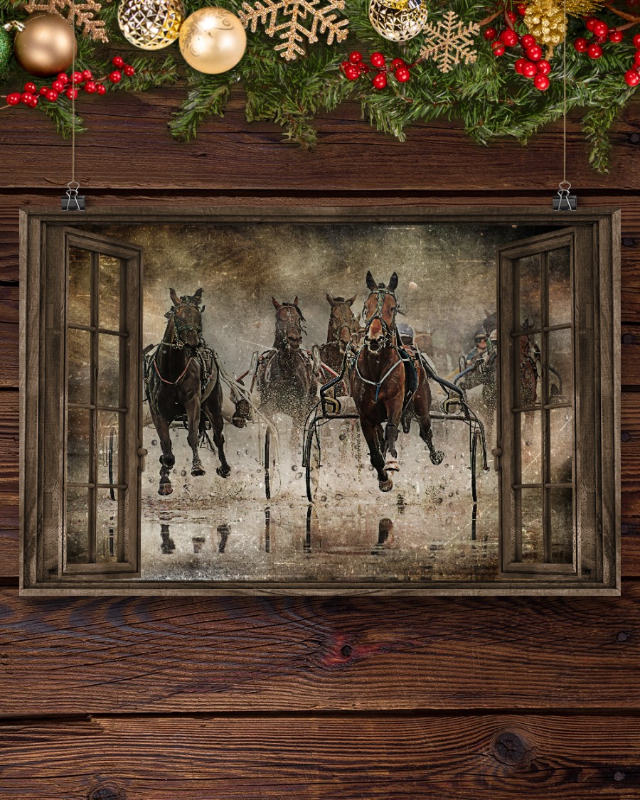 Horses Through Window Posterx