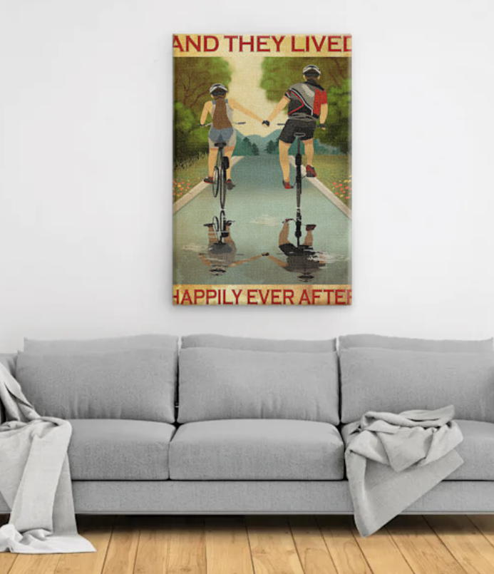 Husband And Wife Cycling And They Lived Happily Ever After poster