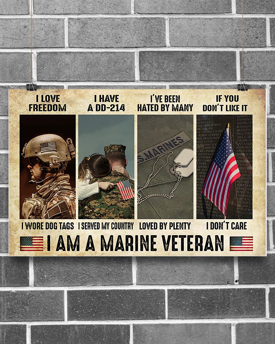 I love freedom I wore dog tags I have a DD-214 I served my country I am a Navy Veteran poster