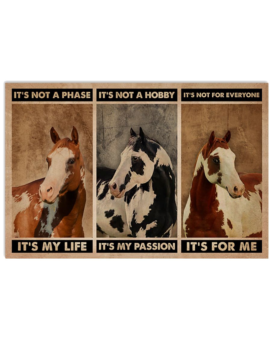 It's not a phase It's my life It's not a hobby It's my passion It's not everyone It's for me American Paint Horse poster
