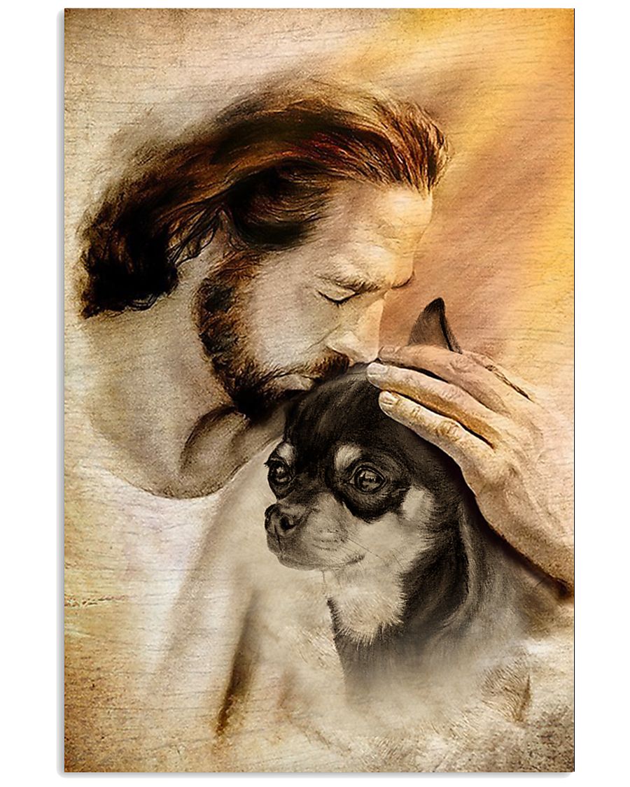 Jesus With Lovely Chihuahua Poster