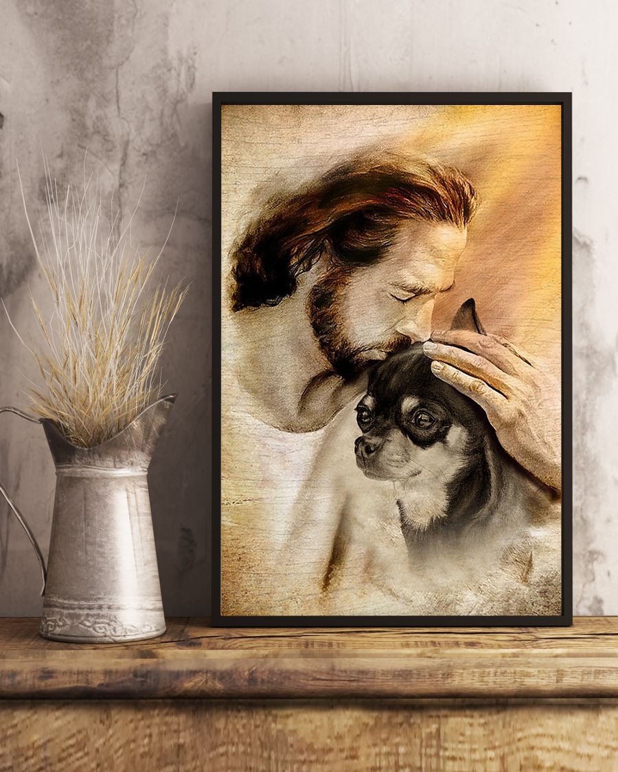 Jesus With Lovely Chihuahua Posterc