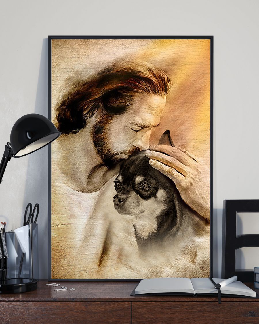 Jesus With Lovely Chihuahua Posterx