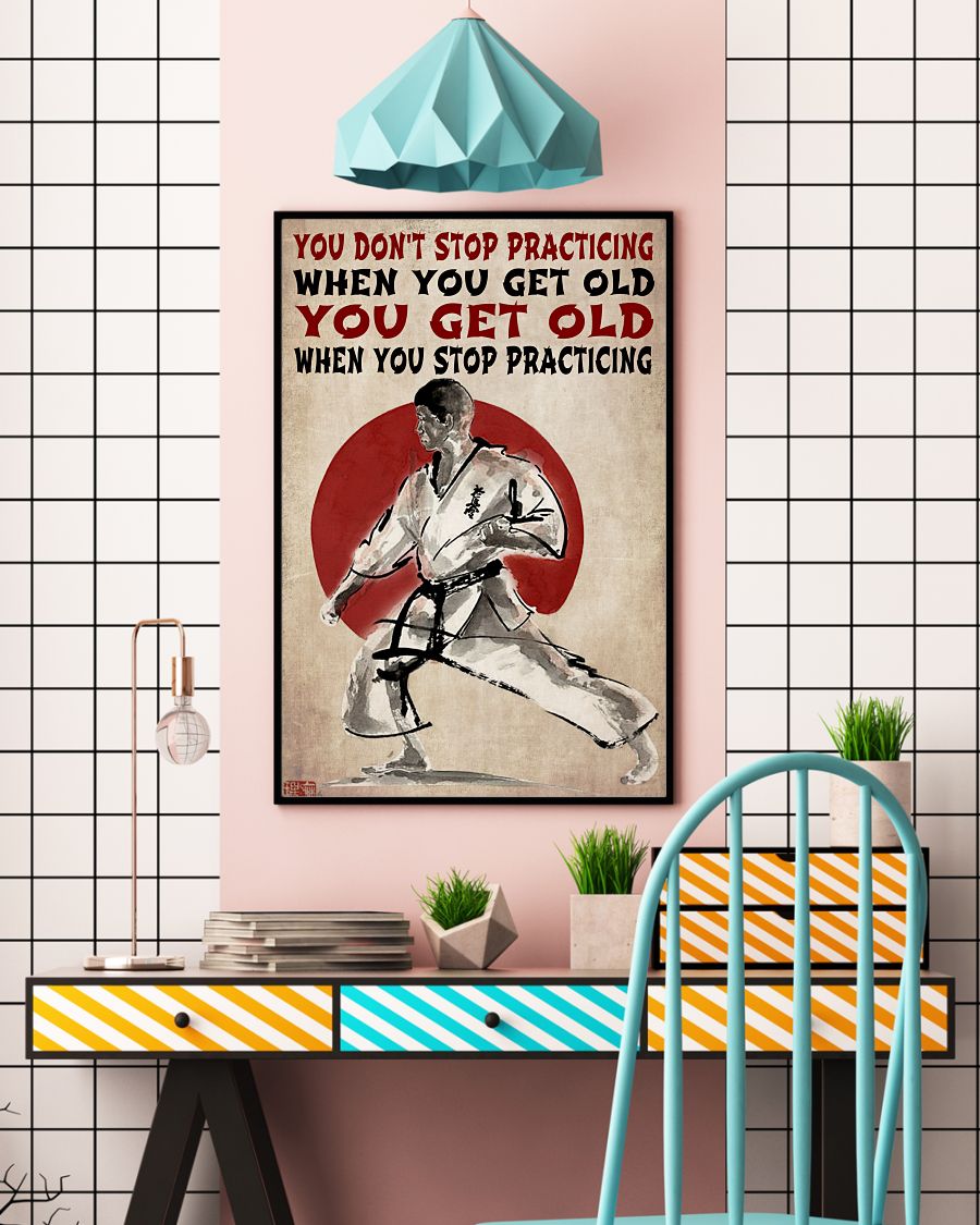 Karate You don't stop practicing when you get old you get old when you stop practicing posterc