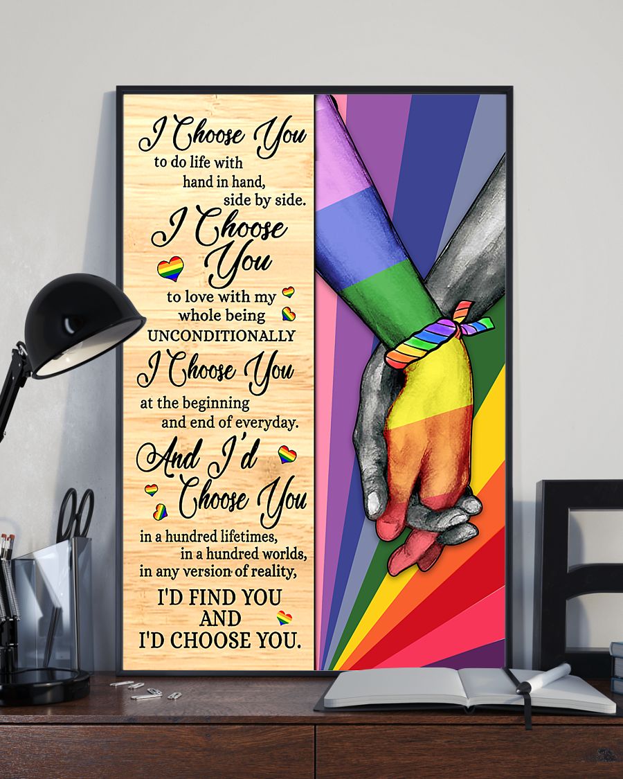 LGBT I choose you to do life with hand in hand side by side poster2