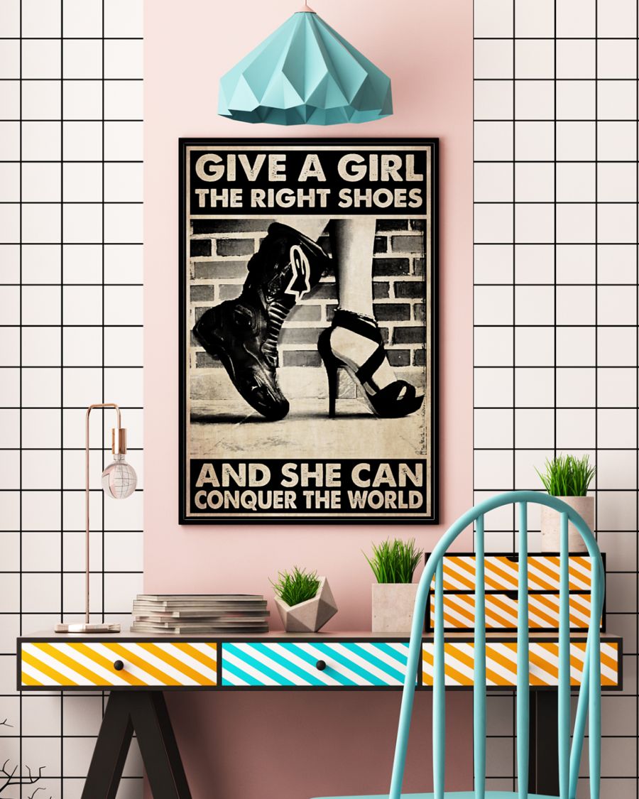Motorcycle Girl Give a girl the right shoes and she can conquer the world poster4