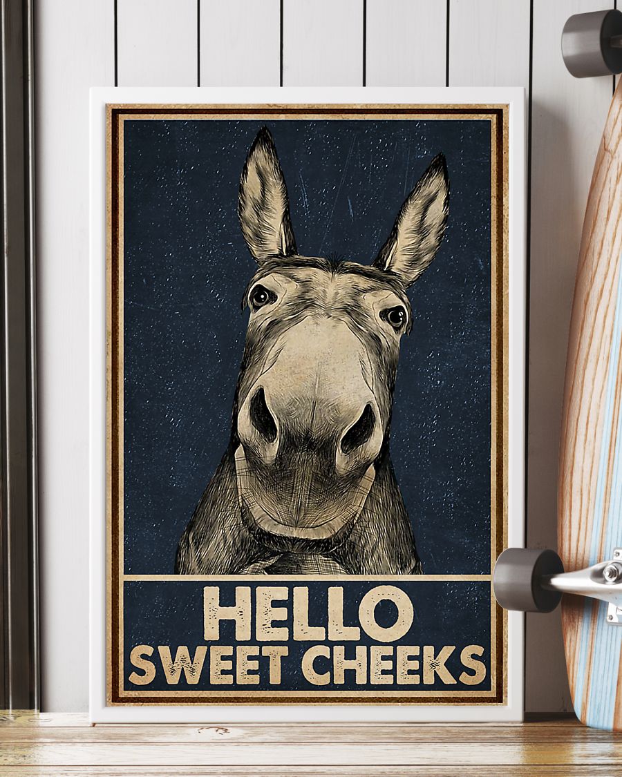 Navy Hello Sweet Cheeks Donkey Poster