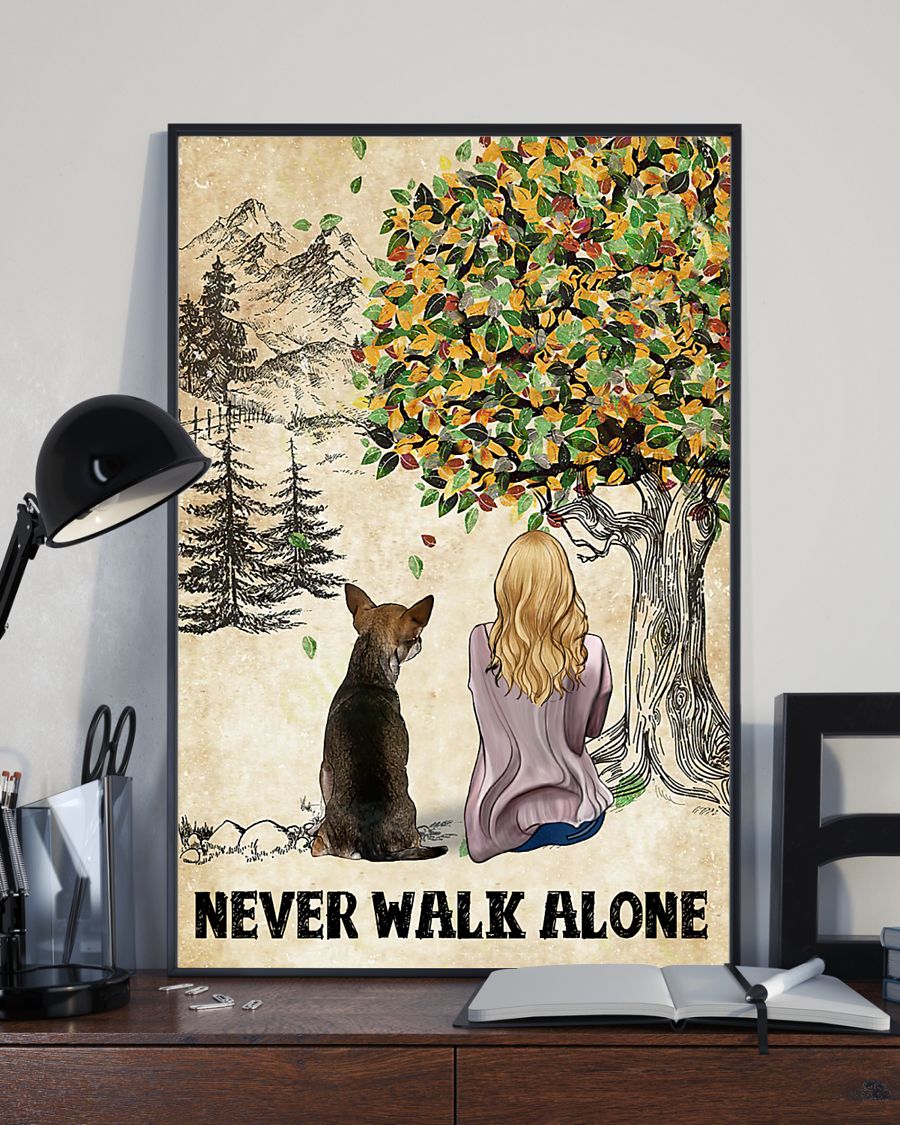 Never Walk Alone Dog and Girl Poster3