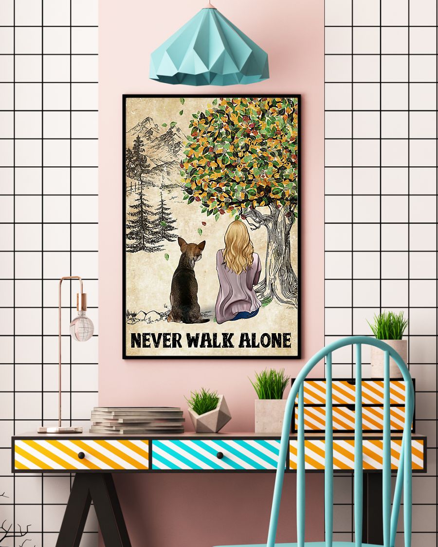 Never Walk Alone Dog and Girl Poster4