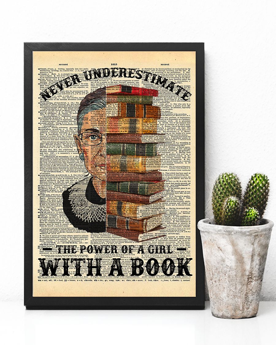 RBG Never Underestimate The Power Of A Girl With A Book Posterc