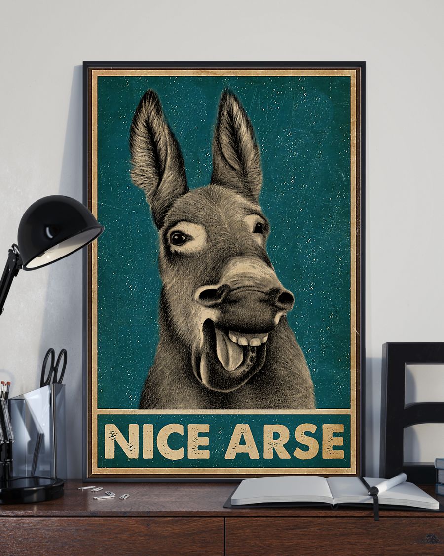 Retro Green Nice Arse Laughing Donkey Poster