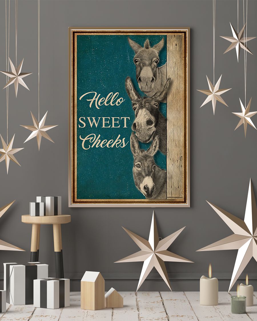 Retro Hello Sweet Cheeks Donkey Poster