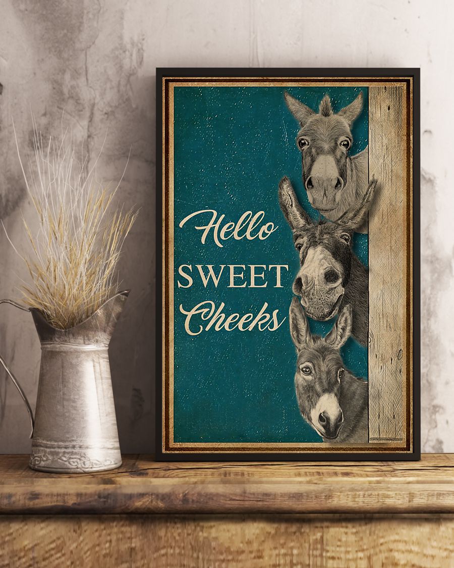 Retro Hello Sweet Cheeks Donkey Poster