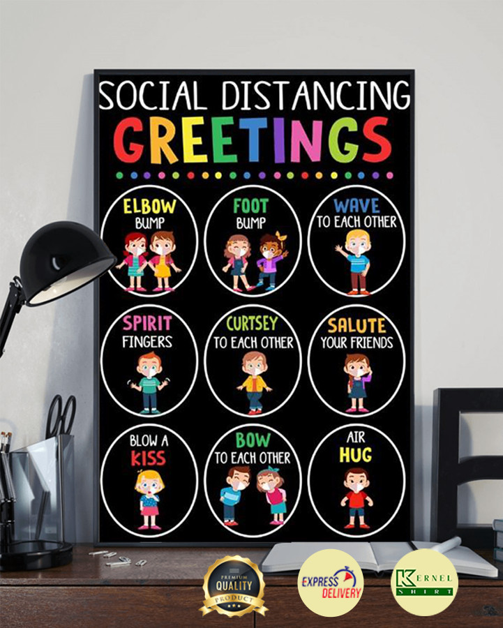 Social distancing greetings poster