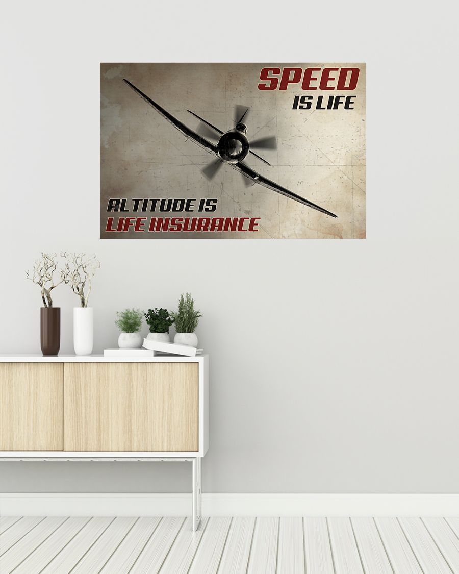 Speed Is Life Altitude Is Life Insurance Posterx