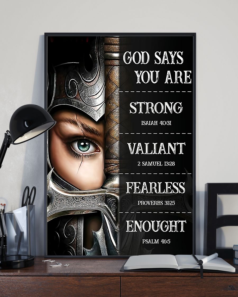 The Woman Warrior God says you are strong valiant fearless enough posterv
