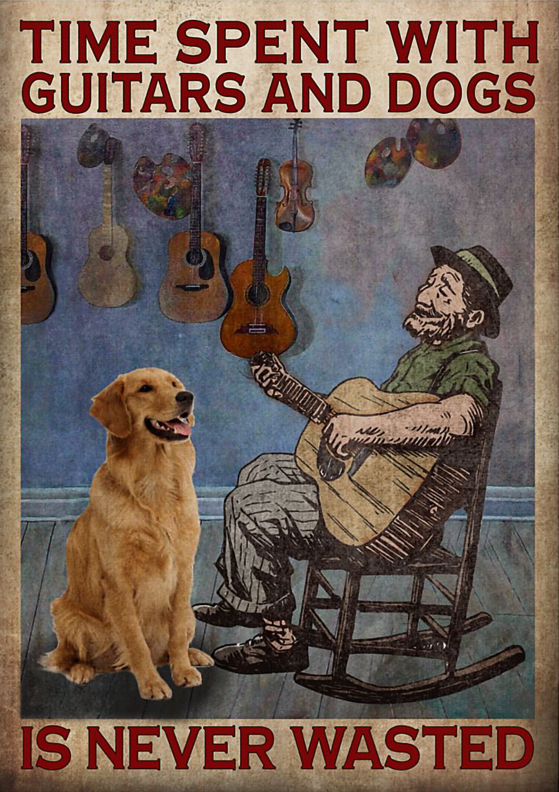 Time spent with guitars and dogs is never wasted posterz