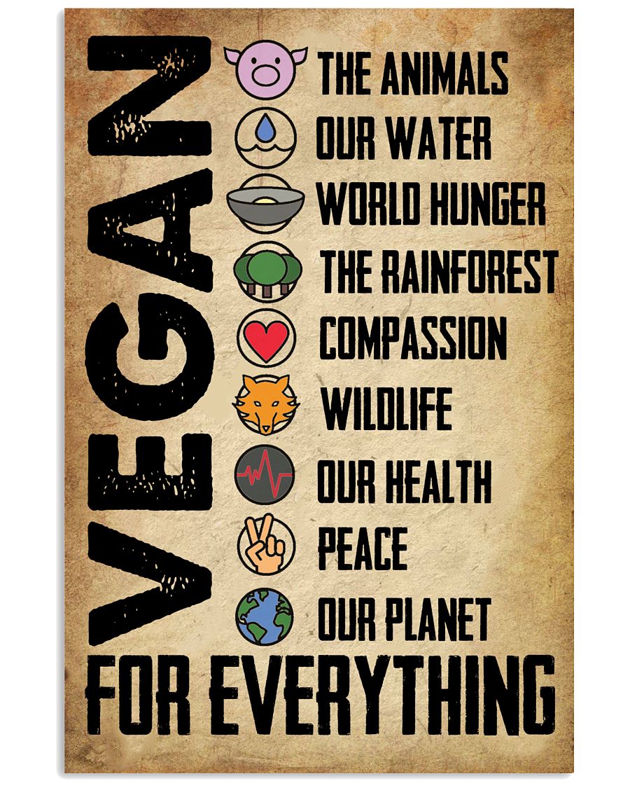 Vegan The animals our water world hunger vintage poster
