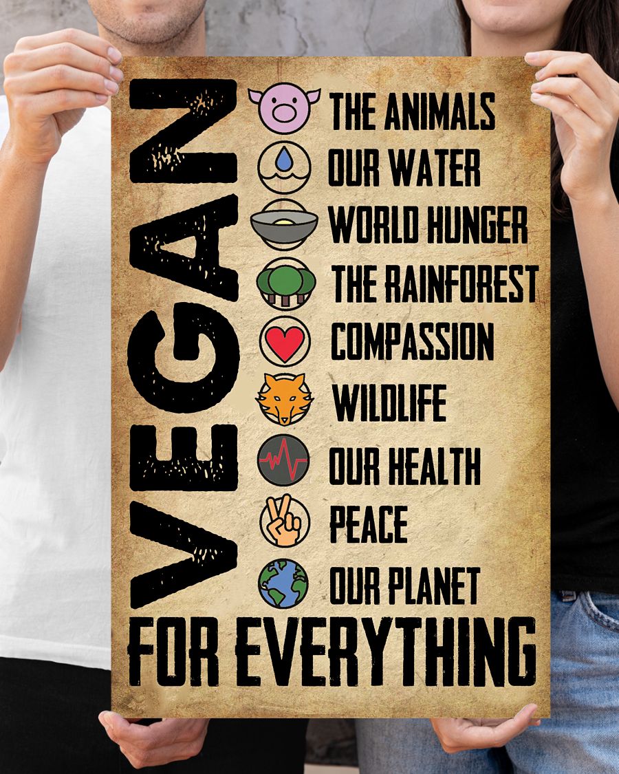 Vegan The animals our water world hunger vintage posterx