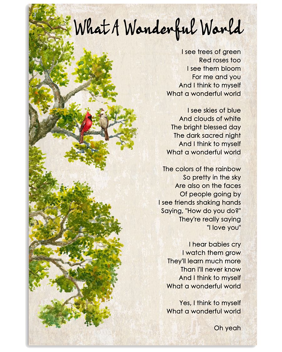 What A Wonderful World Green Tree Poster