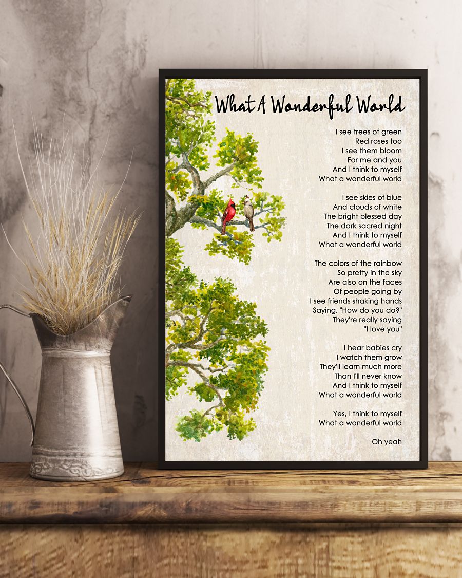 What A Wonderful World Green Tree Posterx