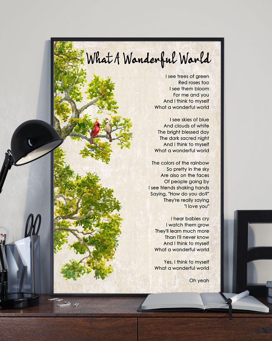 What A Wonderful World Green Tree Posterz